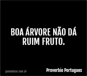 Proverbio Portugues Boa Rvore N O D Ruim Fruto