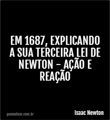 Isaac Newton Em 1687 Explicando A Sua Terceira Lei De Newton